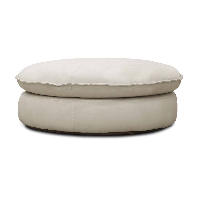Callie Round Leather Ottoman
