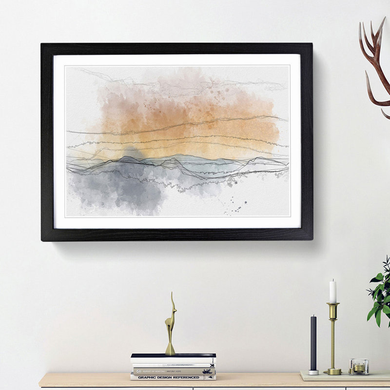 Mountains in Marbella Spain in Abstract - Picture Frame Graphic Art Print, 27cm H x 36cm W x 2cm D, Black Framed