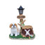 Statue Jack Jack assis avec lanterne solaire