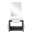 Meuble-lavabo gris foncé l 24 po x P 22 po avec comptoir en quartz blanc et miroir de 18 po à fermeture douce et spacieuse, teinture alcaline-130628990