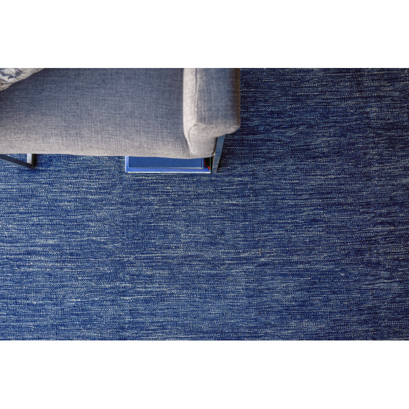 Chelsea Handmade Flatweave Wood Area Rug, Rectangle 10' x 14', Navy