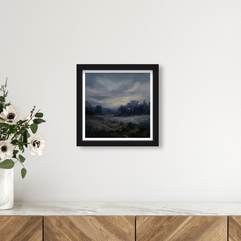 Impression encadrée « Nuits indigo » : paysage et nature, par Oliver Gal, H 13,5 po x l 13,5 po, Black Frame