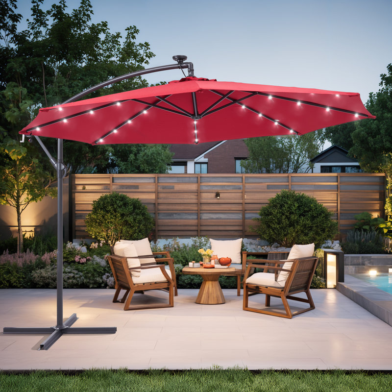 Parasol en porte-à-faux 10 pi Atanase, Rouge
