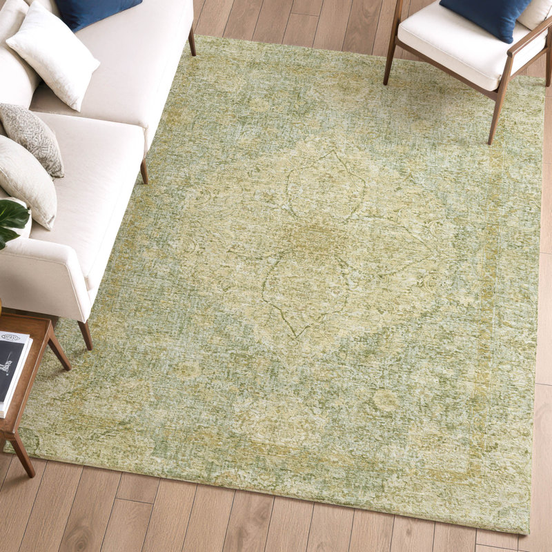 Premium Machine Washable Mayfield AMF2136 global Rug, 10' x 14', Sage