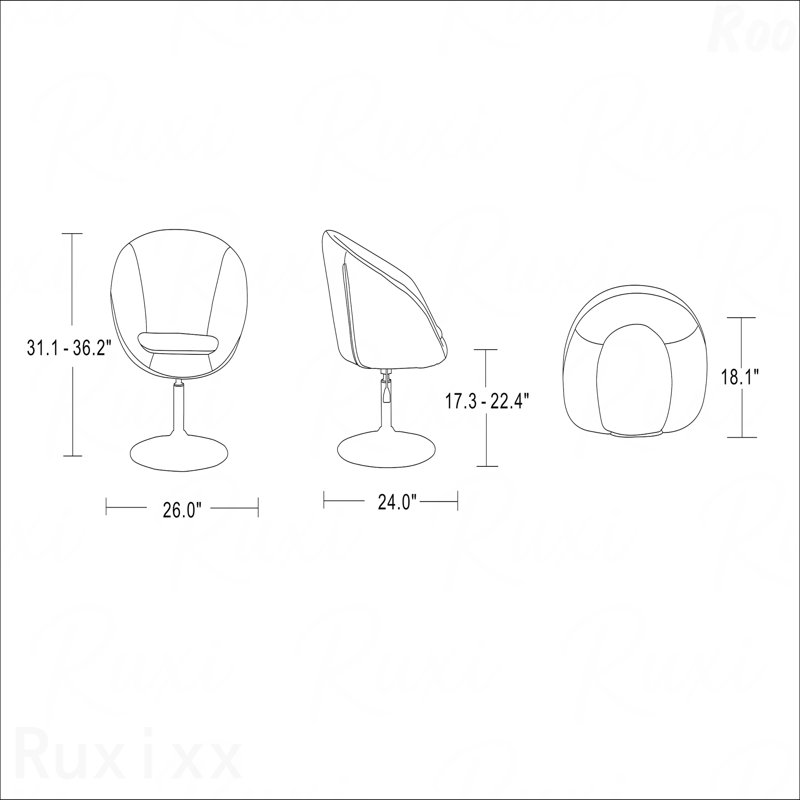 Fauteuil d'appoint pivotant de style décontracté idéal pour les chambres à coucher relaxantes, Rouge