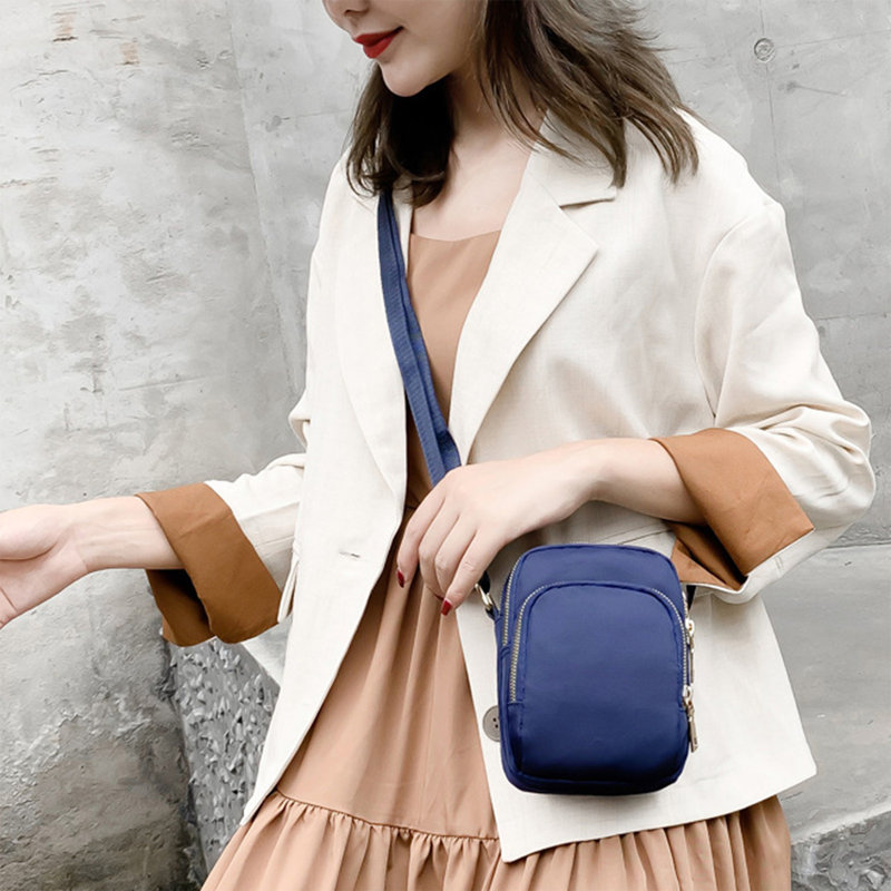 Sac à bandoulière en nylon 3 couches, Dark Blue