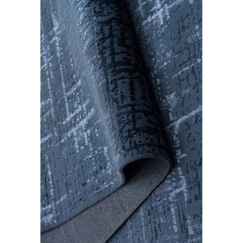 Durable Denim Blue Hall Carpet, 31.5 x 118.1 inches | 100% Polyester, No Pile, Machine Washable, 3.3 lbs/ft² | 1,000,000 Thread Points, Easy to Clean with Vacuum & Spot Remover | Perfect for Entryways & Living Spaces