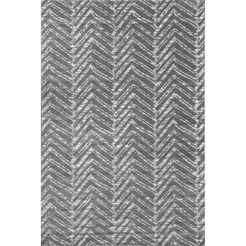 Tapis gris foncé / blanc Ragnar, Rectangle 6 pi 7 po x 9 pi