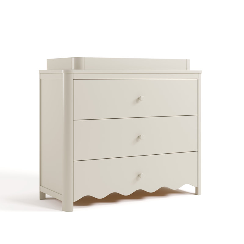 Casablanca 3 Drawer Chest With Removable Changing Table Topper, Frosted Oat
