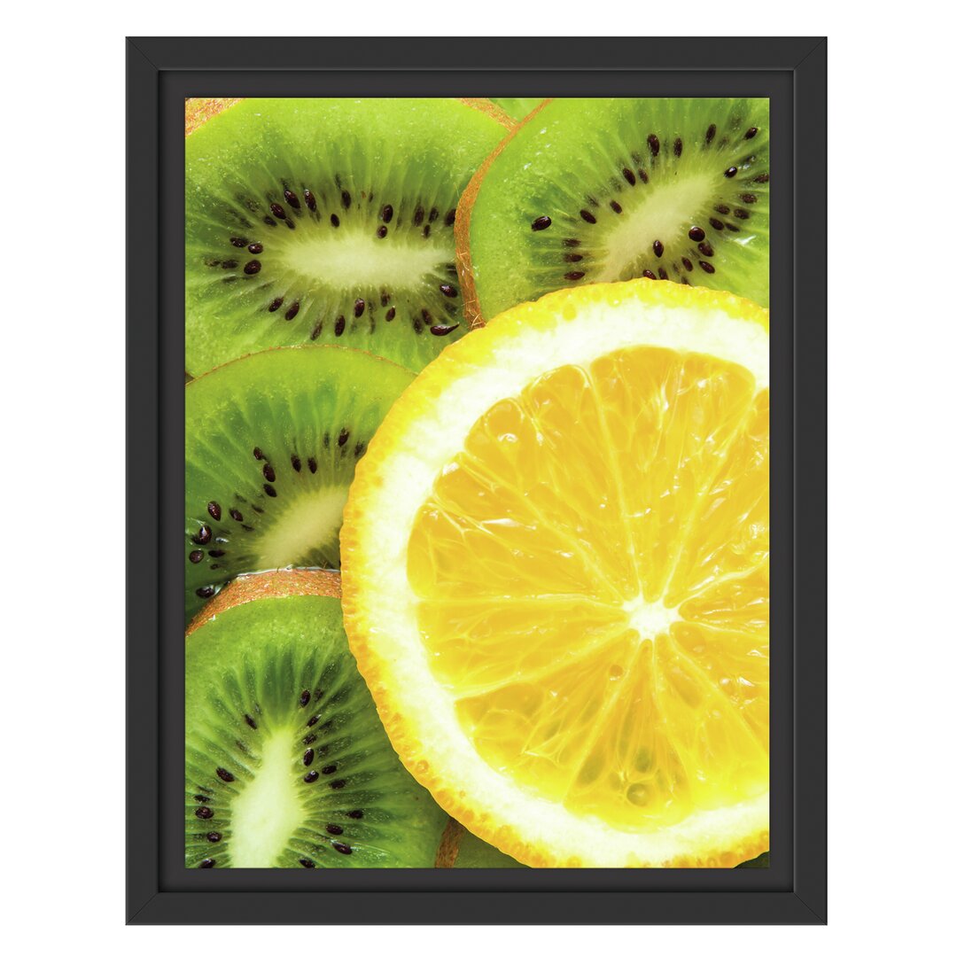 Gerahmtes Wandbild Orange und Kiwi Scheiben