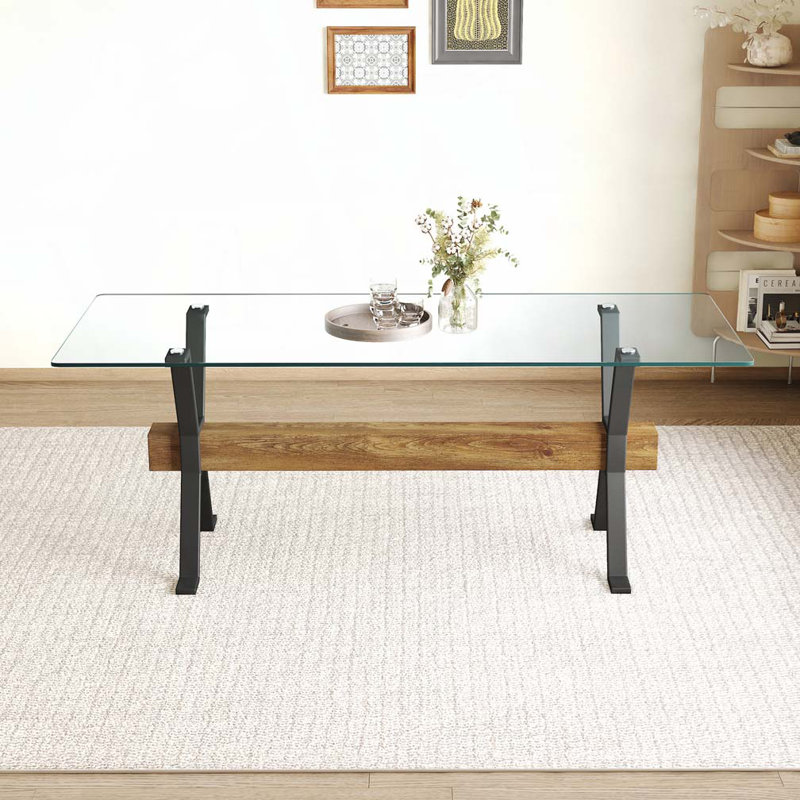 Table de salle à manger en verre trempé