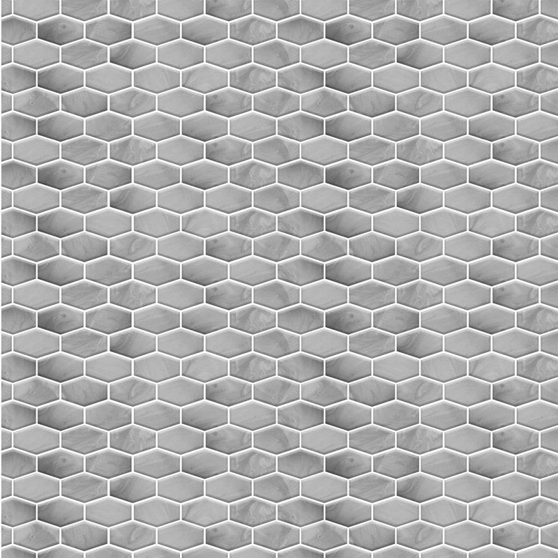 15cm W x 30.5cm L Aluminum Peel and Stick Mosaic Tile, Light Grey