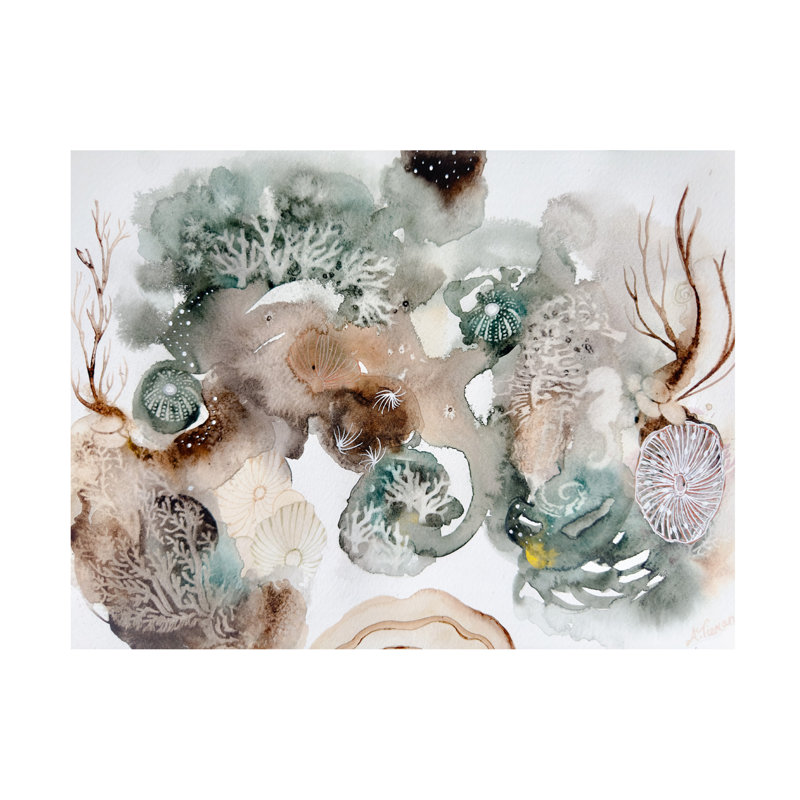 Art mural sur toile tendue - Amy Tieman «submerged Secrets 3», art mural pour salon, chambre à coucher ou bureau - 35 x 47