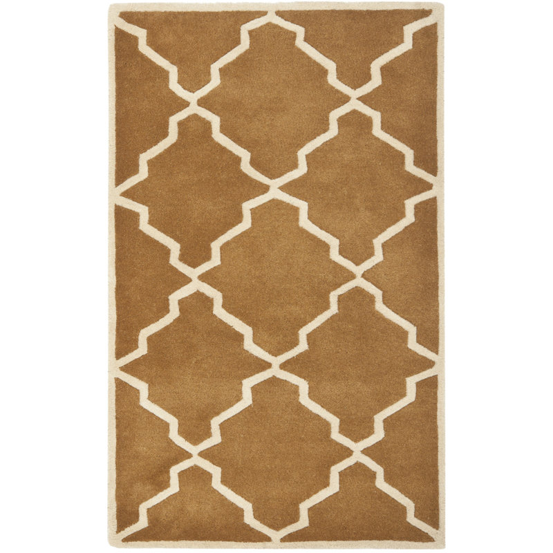 Carolene Hand Tufted Wool Geometric Rug, Rectangle 3' x 5'