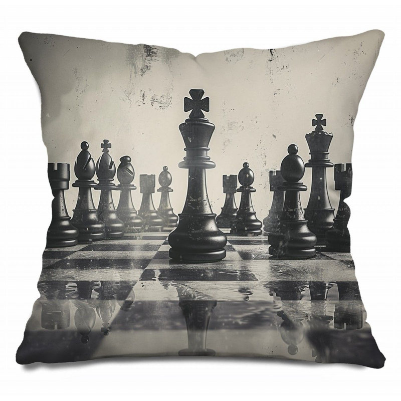 Coussin Trendy, H 14 po x l 14 po, Ivoire / Gris
