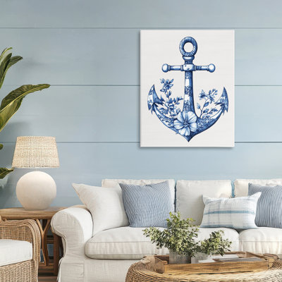 Toile à motif d'ancre Toile, design par lettré et doublé