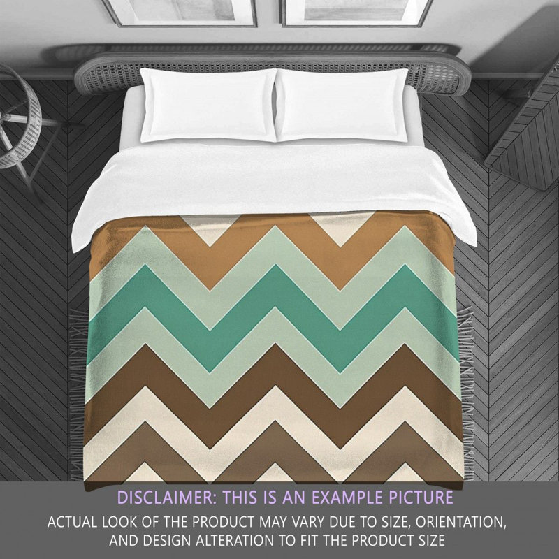 Checkered Comforter, King Comforter, Brown/Green Chevron