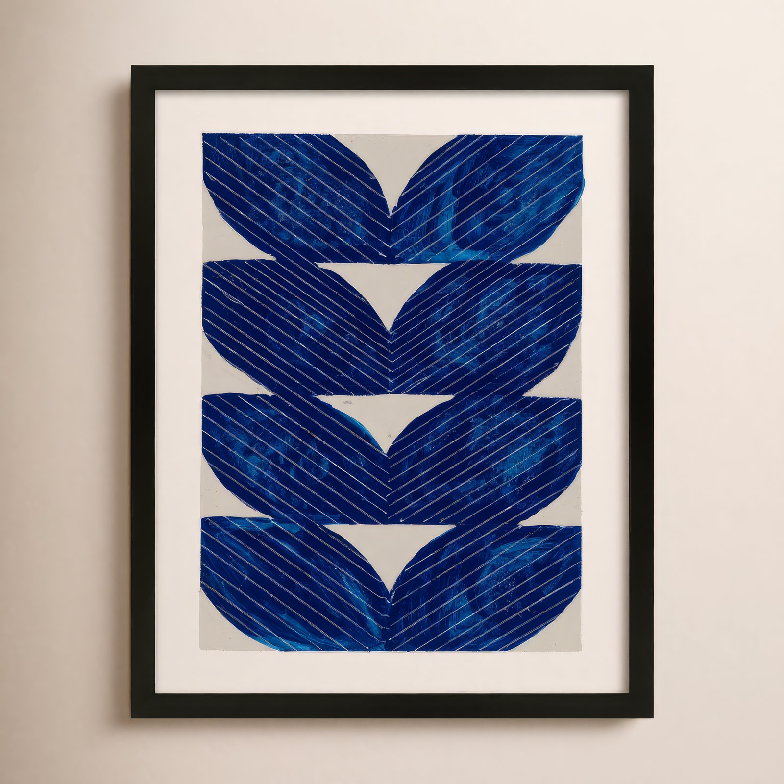 Navy Chevron by Andrea Stokes, Black, 20" H x 16" W x 1.25" D