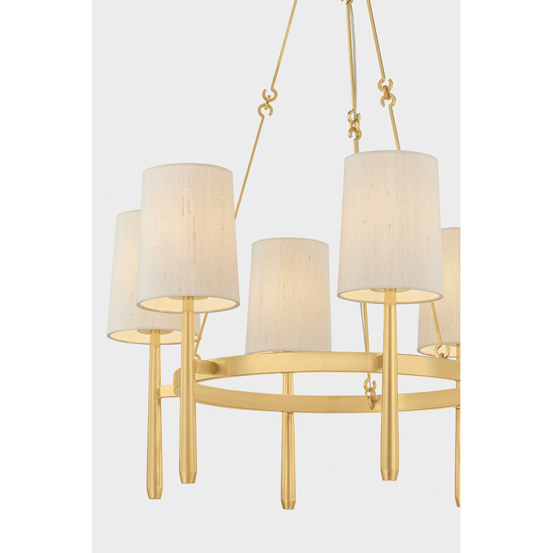 Bridgeton Chandelier in Aged Brass, 18.25" H x 30" W x 30" D, 6 Lights