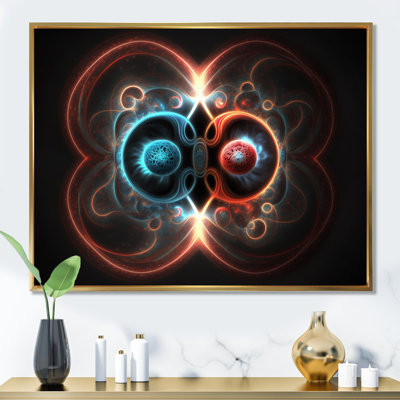 Quantum Twin Flames On Black - Fractals Wall Art Living Room