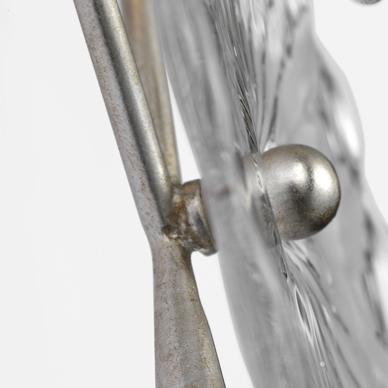 Julie Neill Gianna 21" Layered Sconce with Clear Glass, Burnished Silver Leaf, Clear