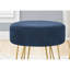 Ottoman, Pouf, Footrest, Foot Stool, 14" Round, Fabric, Metal Legs, Contemporary, Modern