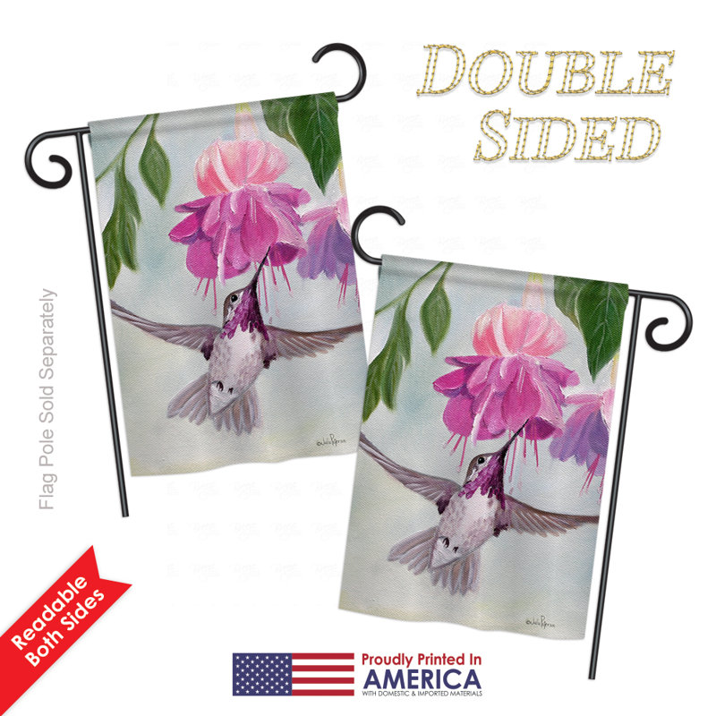 Drapeau de jardin en polyester 3,3 x 2,3 pi Tello, H 18,5 po x l 13 po