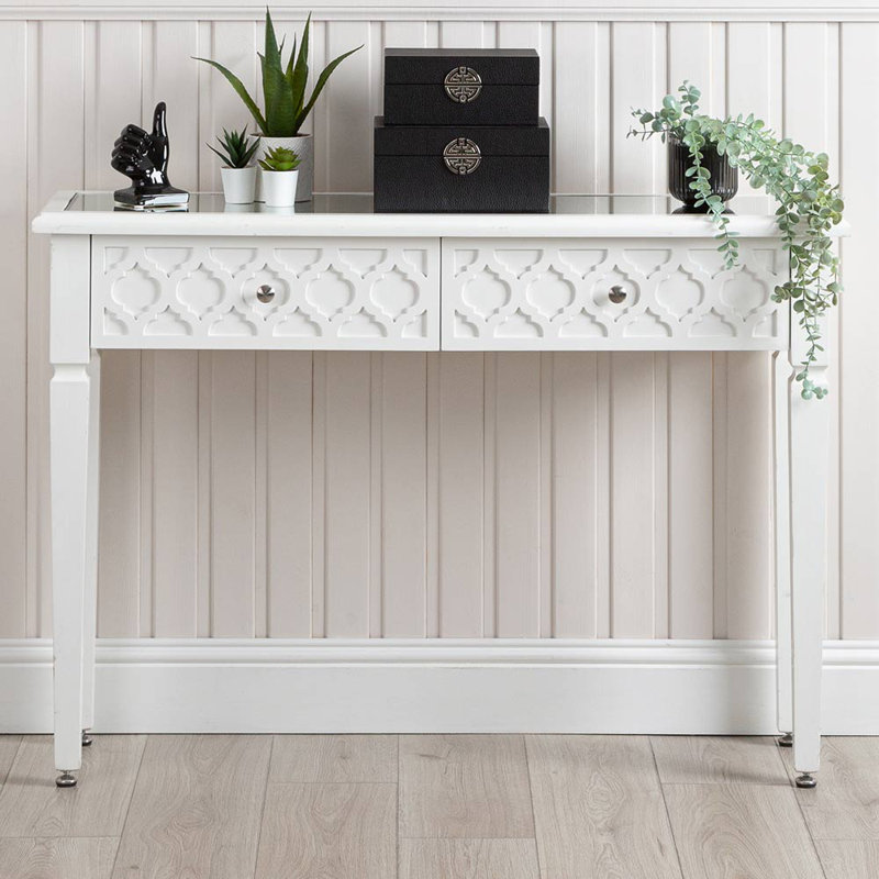 Crediton 2 Drawers Console Table for Hallway & Living Room Furniture, 120cm Slim Entryway Table