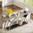 70.87'' Console Table with Storage Shelf, Rustic Industrial Sofa Table with Half-Moon Frame for Entryway or Living Room-94019176