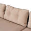 Sofa d'extérieur 3 pièces - Terrasse avec méridienne et coussins moelleux, table en verre facile à nettoyer, protection, beige, verre trempé confortable, usage par tous les temps.