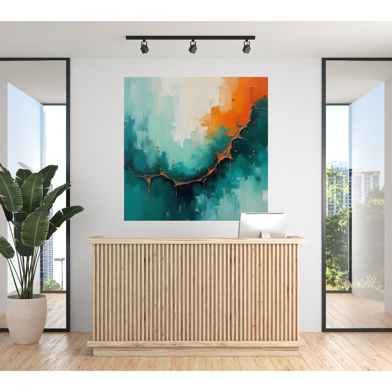 Murale abstraite pelez et collez - Breaking Ground, L 60 po x l 60 po
