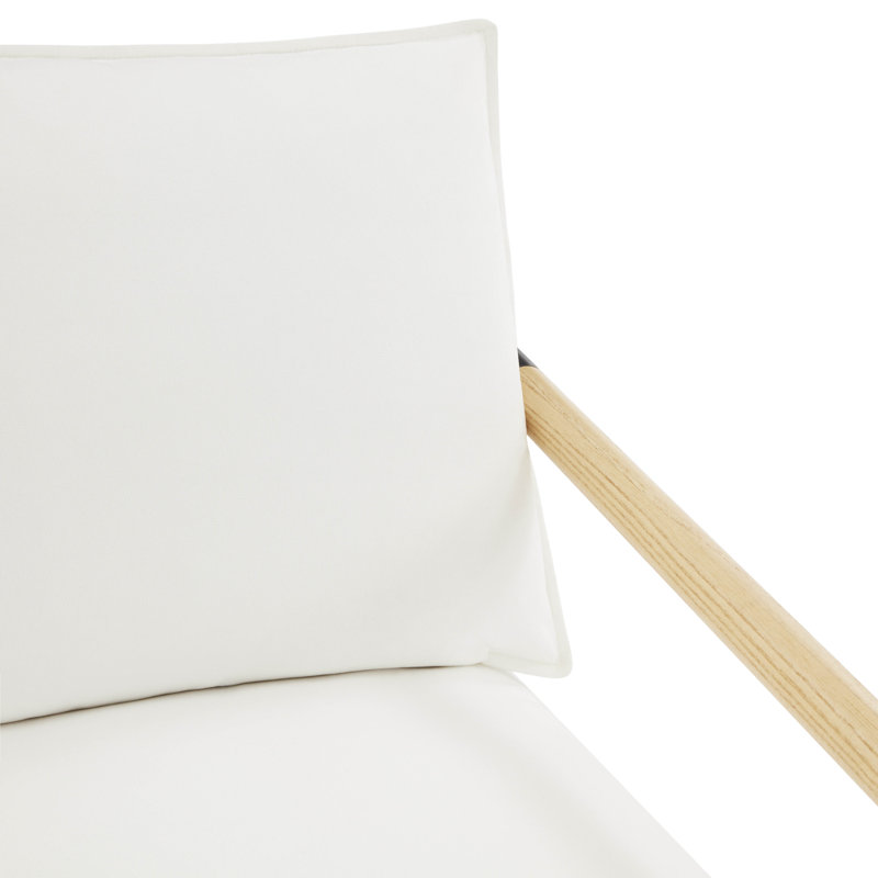 Fauteuil d'appoint en ardoise Kala, Mélange de polyester blanc