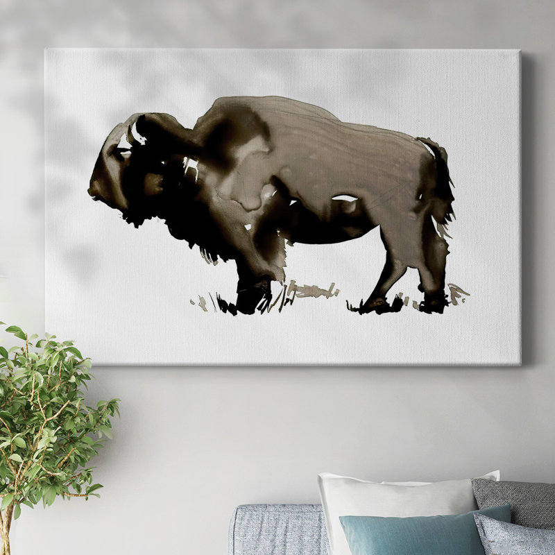 Toile tendue monochrome Bison II-Gallery, H 40 po x l 60 po