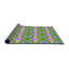 Tapis géométrique vert / mauve / bleu-1592398112