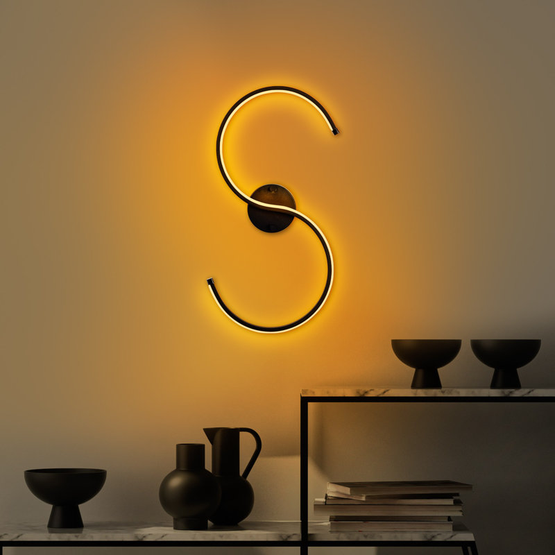 Elegant Wall Lamp, Black Metal Body, 9.8 x 22.0 x 2.0 inches | SMD LED 16W 3000K, IP20 Rated | Stylish Home Lighting Fixture for Living Room, Bedroom, and Office | Durable Metal Base Plate, Modern Design