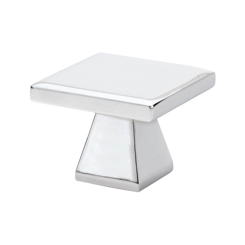 Oversized Square Knob, 1.25" H x 1.25" W x 1.13" D, Polished Chrome