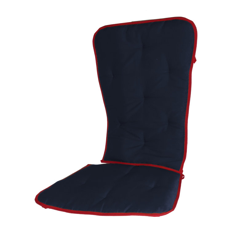 Coussin de siège/dossier à deux tons Uni, Marine / Rouge