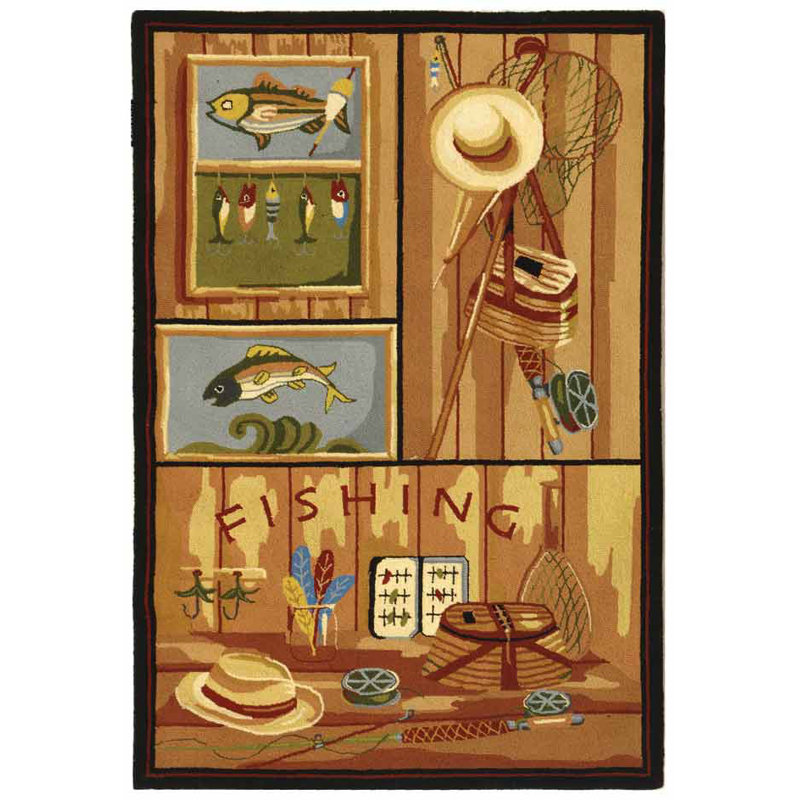 Emiliano Hand Hooked Wool Pile Oriental Rug, Round 8'