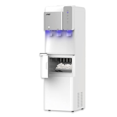 Ikt Top Load Water Dispenser Built-in Ice Maker For 3 Or 5 Gallon 3 Temperature Setting 27 Lbs Daily Capacity Night Light Child Safety Lock White