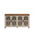 Antique Style 4-door Sideboard With Tempered Glass Doors, Adjustable Shelves And Classic Decorative Handles-1032163591