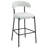 26'' Counter Height Bar Stools Teddy Fabric Cover Kitchen Island Counter Bar Stool With Black Powder Coating Base And Footrest-969296304
