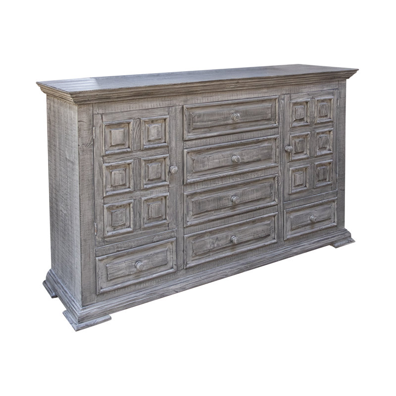 Terra White 6 Drawer, 2 Doors Dresser, Gray