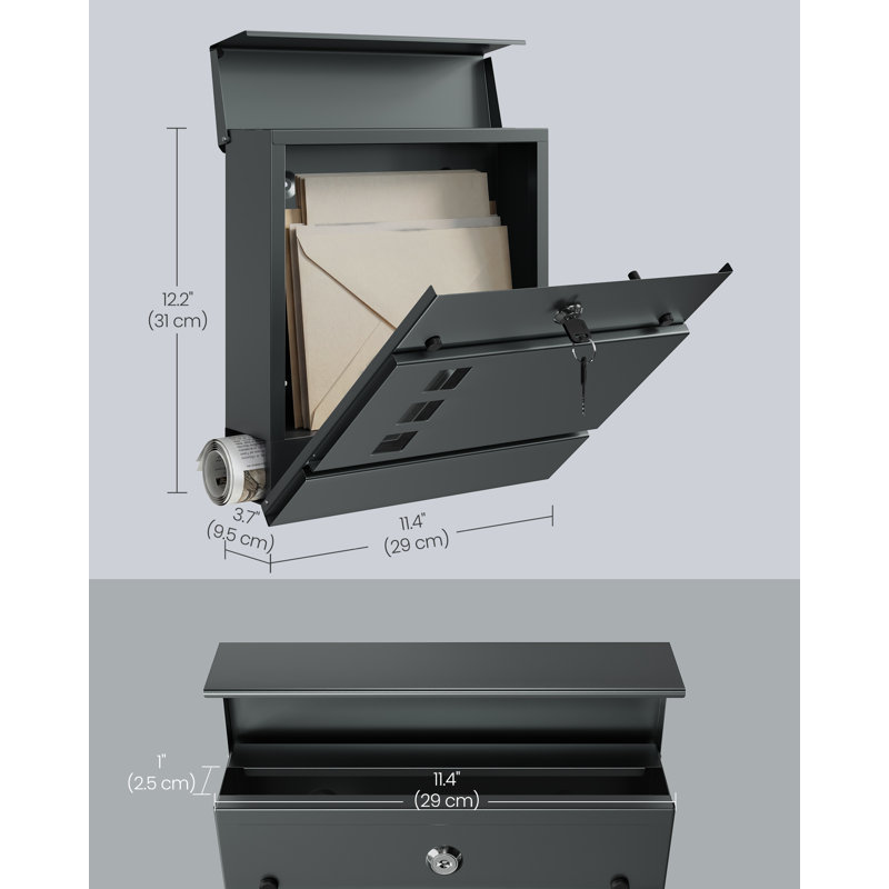 29×9.5×31cm Steel Wall Mounted Post Box