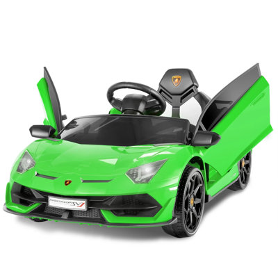 12V Licensed Lamborghini Ride On Car With Led Lights, Sticker, Remote Control & Scissor Doors -  Homdox, WPPM000029_G_US