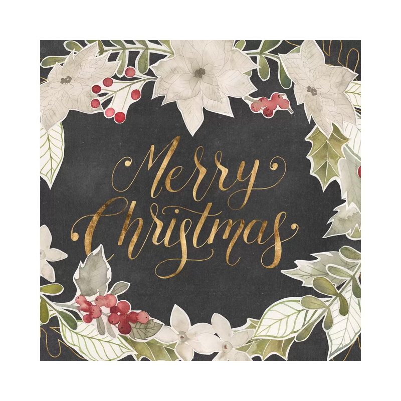 «Gilded Christmas Collection A» par Grace Popp - reproduction d'art textuel, Pas de tapis, Toile tendue