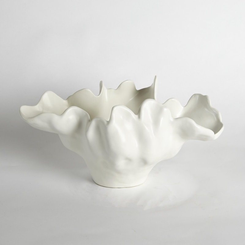 Meteor Bowl-Ivory, 7" H x 8" W x 13" D