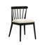 De 2 chaises d'appoint de salle à manger en bois massif noir avec un design rustique et des sièges rembourrés, assemblage simple pour la cuisine ou le coin, 21,59 pouces de largeur, 24,94 lb d'attrait traditionnel, sièges, installation rapide-772417267