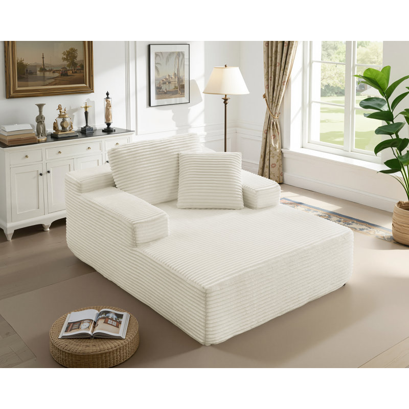 Extra-Large Corduroy Recliner Sofa, Beige