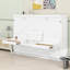 Lit escamotable mural avec rangement, armoire-lit pliable avec bureau, miroir central et tiroirs latéraux-1355997554