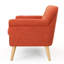 Élégant canapé deux places orange, avec accoudoirs légèrement roulés et capitonnage à boutons, revêtement en tissu, pieds en bouleau finition marron, montage facile, revêtement capitonné confortable, brun, 123 cm (l) x 74 cm (p) x 80 cm (h), orange